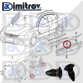 Щипка праг Audi A3 A4 A6 TT Q3 Seat Alte Cordoba Exeo Ibiza Inca Skoda Fabia Octavia Volkswagen Polo Passat